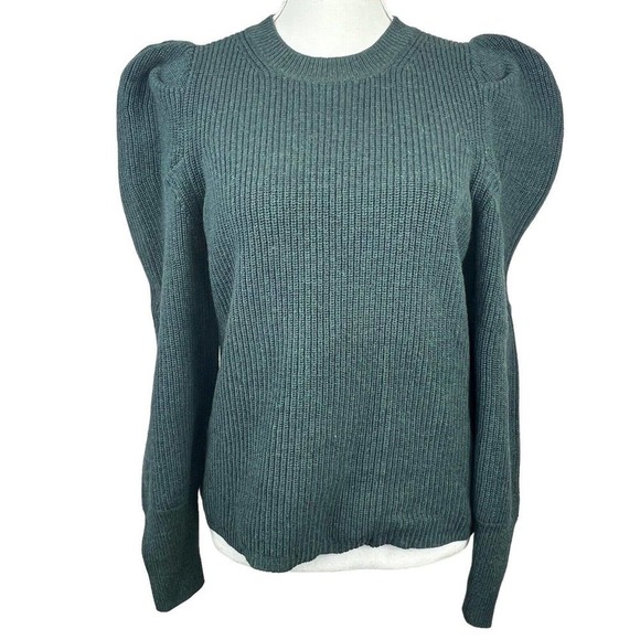LK Bennett Green Puff Sleeve Knit Sweater Size S Jumper - Picture 1 of 12